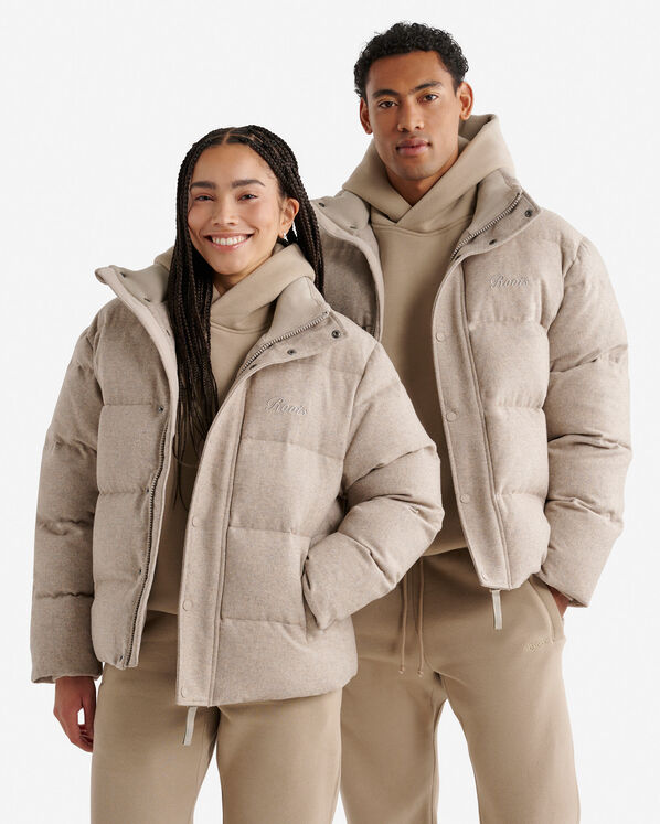 Roots Down Puffer Wool Jacket