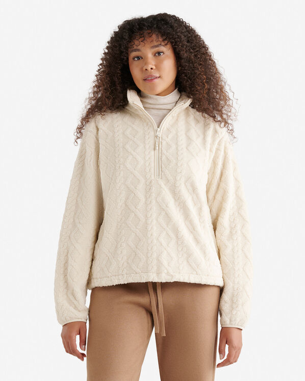 Cable Shearling Fleece Half Zip