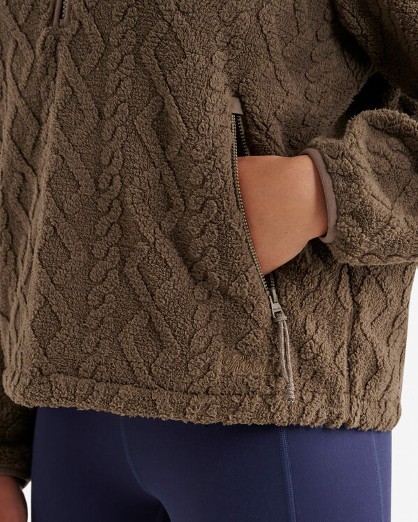 Cable Shearling Fleece Half Zip