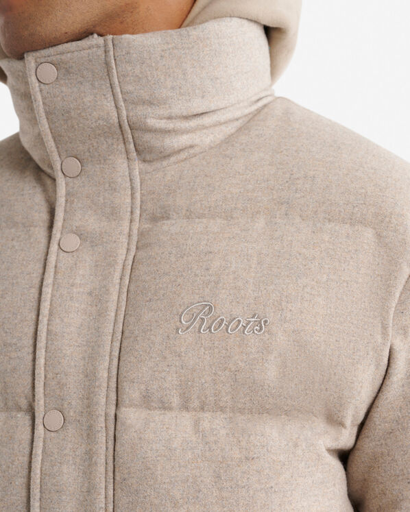 Roots Down Puffer Wool Jacket